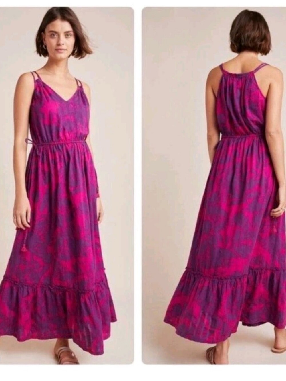 Anthropologie Saturday Sunday Yasmine Maxi Dress Size M Cotton Floral Flowy Boho